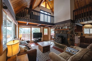 Smart TV, chimenea y reproductor de DVD