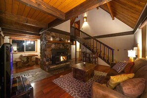 Smart TV, fireplace, DVD player
