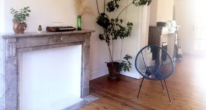 Appartement lumineux et immense, branché et arty, calme et charmant, avec vue sur le parc.