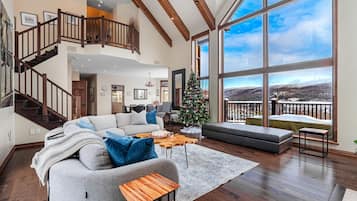 Smart TV, fireplace, video games, foosball
