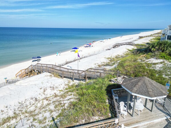 Beach nearby, sun loungers
