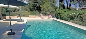 Outdoor pool - house with peaceful pool, south Luberon, between vineyards and olive trees (La Bastidonne)