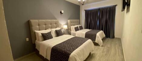 Down comforters, individually decorated, individually furnished