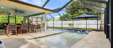 Outdoor pool, a heated pool