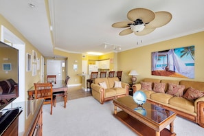 Smart TV, DVD player, books, video library