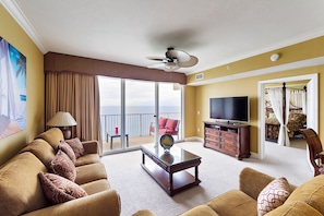 Smart TV, DVD player, books, video library
