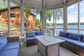 Outdoor dining - Spacious Lakefront Home-Views, Dock & Close to Margaritaville! (Osage Beach)