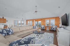 TV, DVD player, stereo