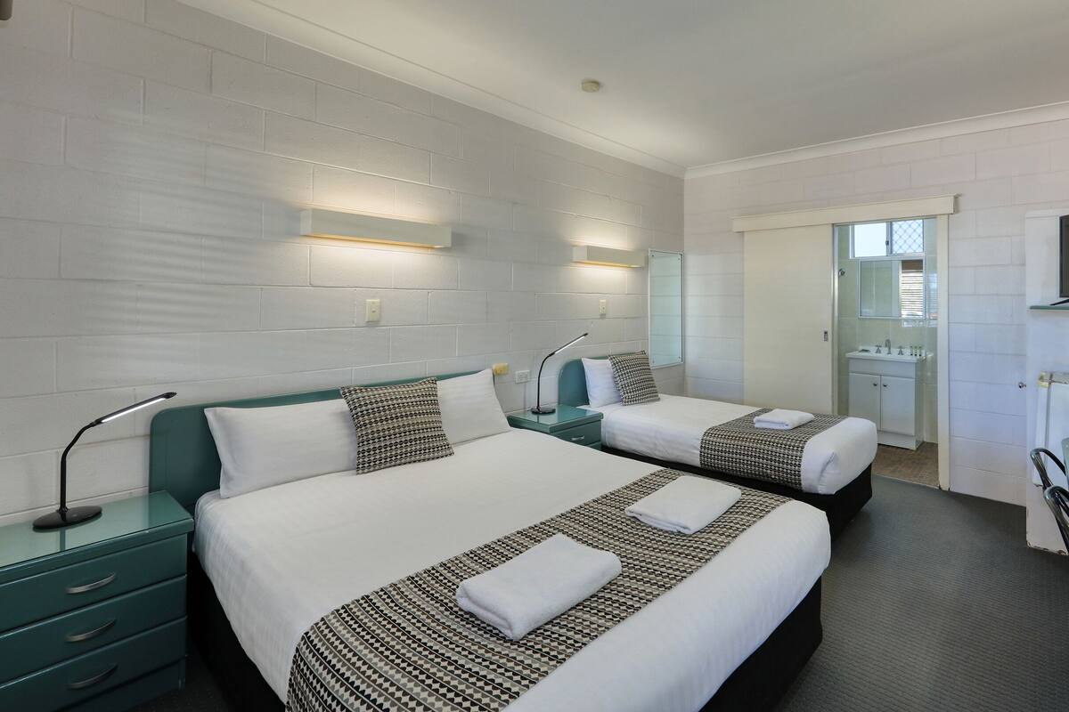 Habitación Deluxe con 2 camas individuales | Tabla de planchar con plancha, wifi gratis y decoración personalizada 