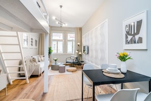 Comfort Apartment | Living area | 42-inch Smart TV with cable channels, TV, toys - Charm APTs in Prague by Michal&Friends (Prague)