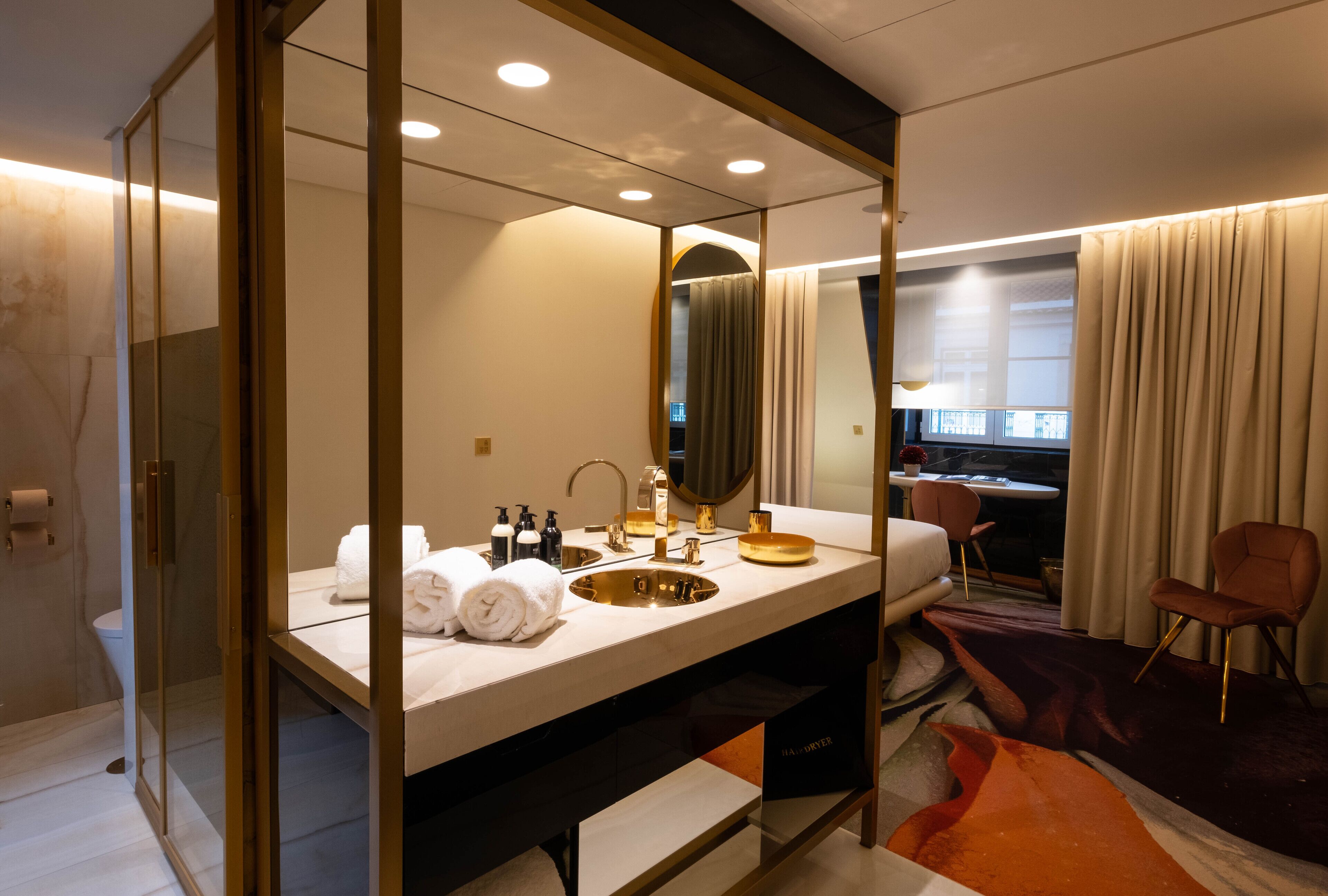 shower, free toiletries, hair dryer, bathrobes