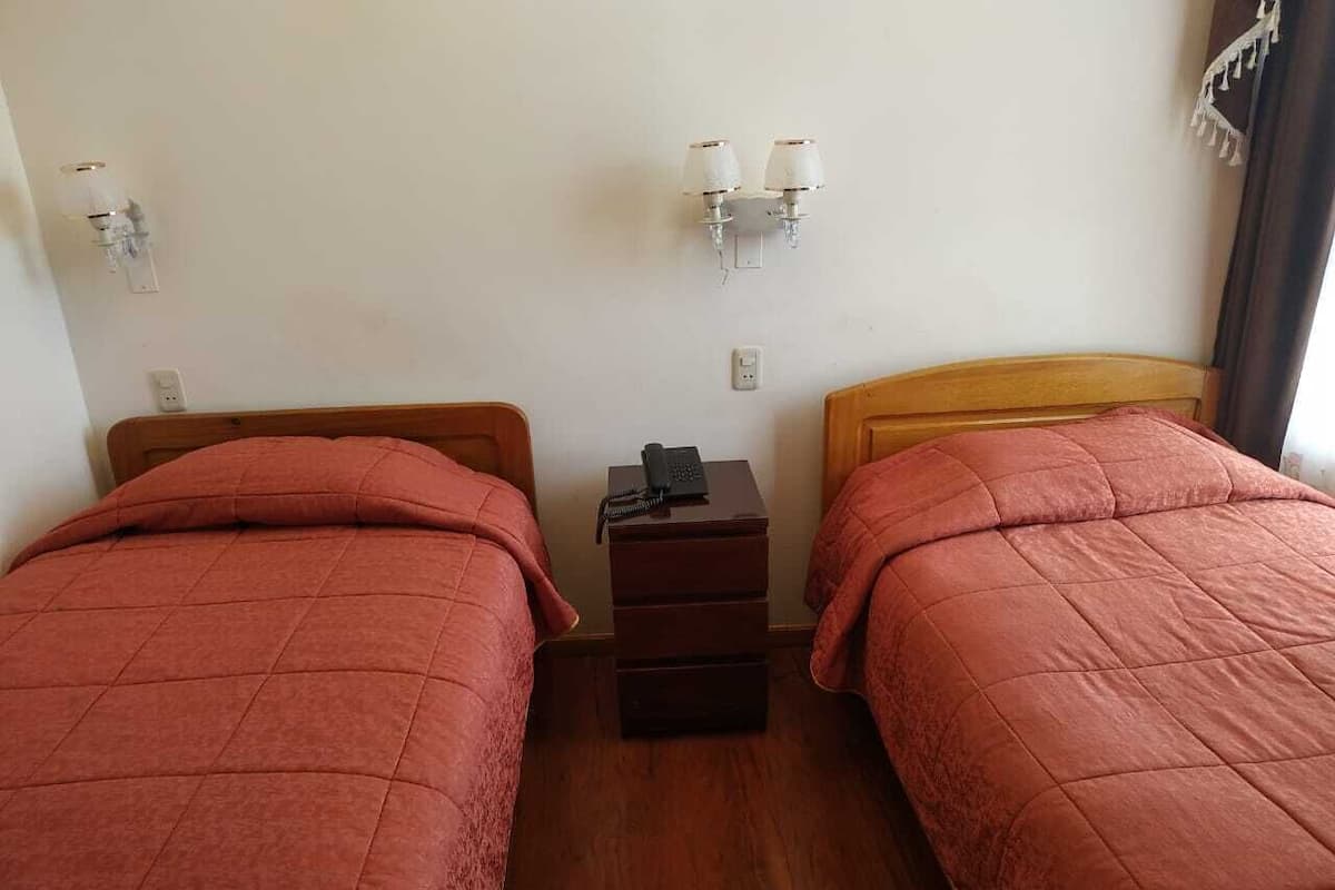 Economy Twin Room, 2 Twin Beds, Shared Bathroom | In-room safe, individually furnished, desk, laptop workspace