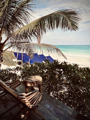 Exclusive Cabin, 1 King Bed, Terrace, Ocean View | Terrace/patio - Libelula Tulum Beachfront Hotel (Tulum)