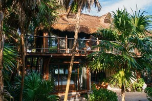 Design Room, 1 King Bed, Garden View, Beachfront | Terrace/patio - Libelula Tulum Beachfront Hotel (Tulum)