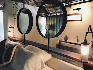 Egyptian cotton sheets, premium bedding, down duvets, pillow-top beds - Libelula Tulum Beachfront Hotel (Tulum)
