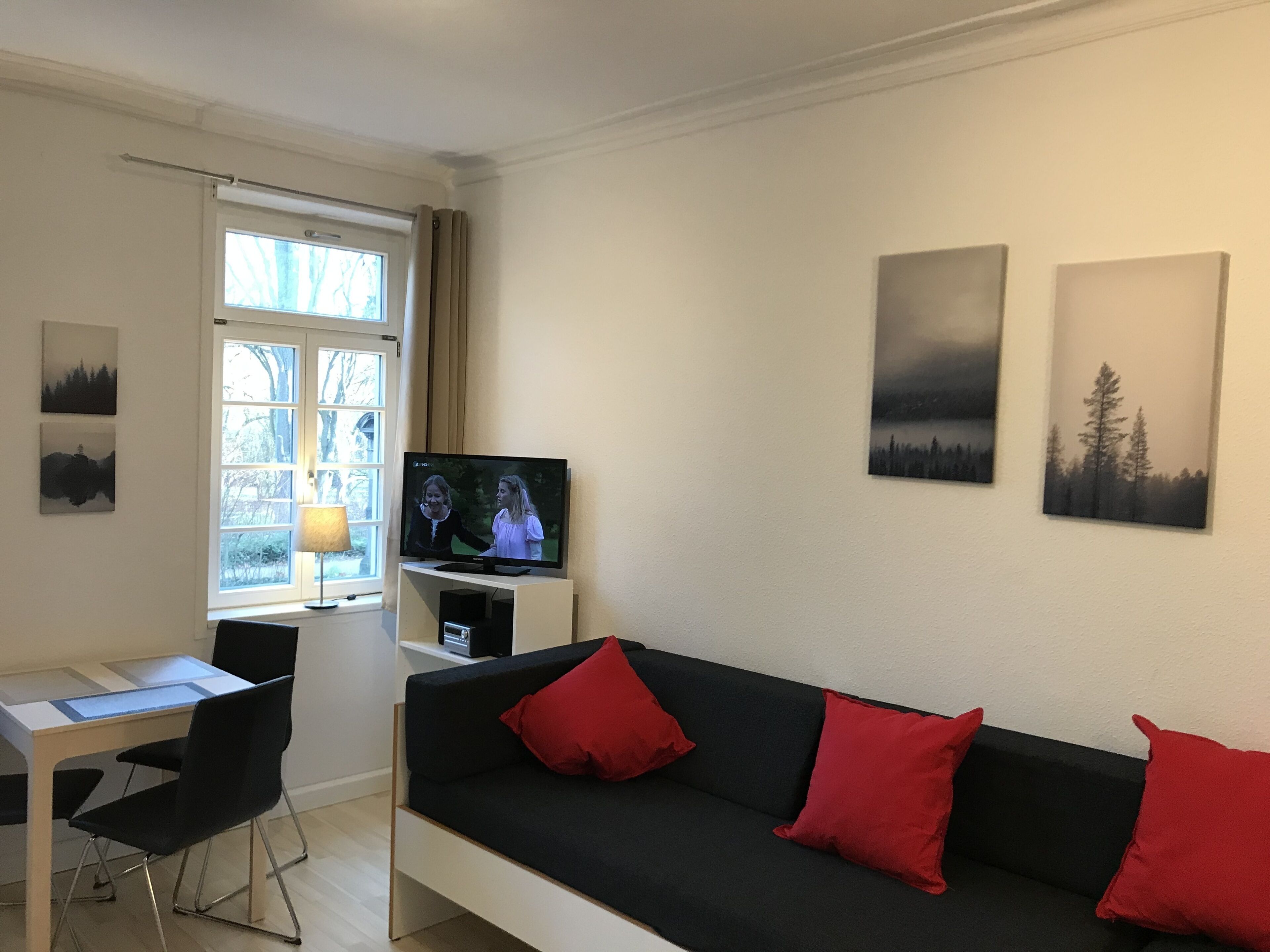 Fernseher, DVD-Player, Stereoanlage