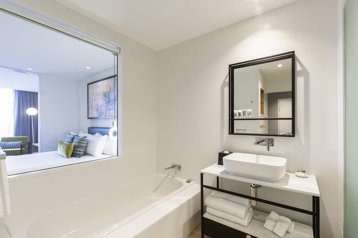 Executive-studiolejlighed - 1 kingsize-seng med sovesofa - badekar | Allergivenligt sengetøj, senge med topmadrasser, minibar