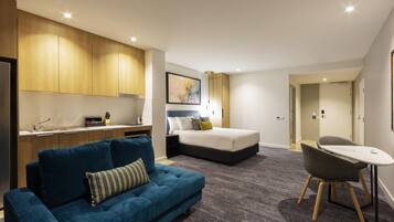 Hypo-allergenic bedding, pillow-top beds, minibar, in-room safe