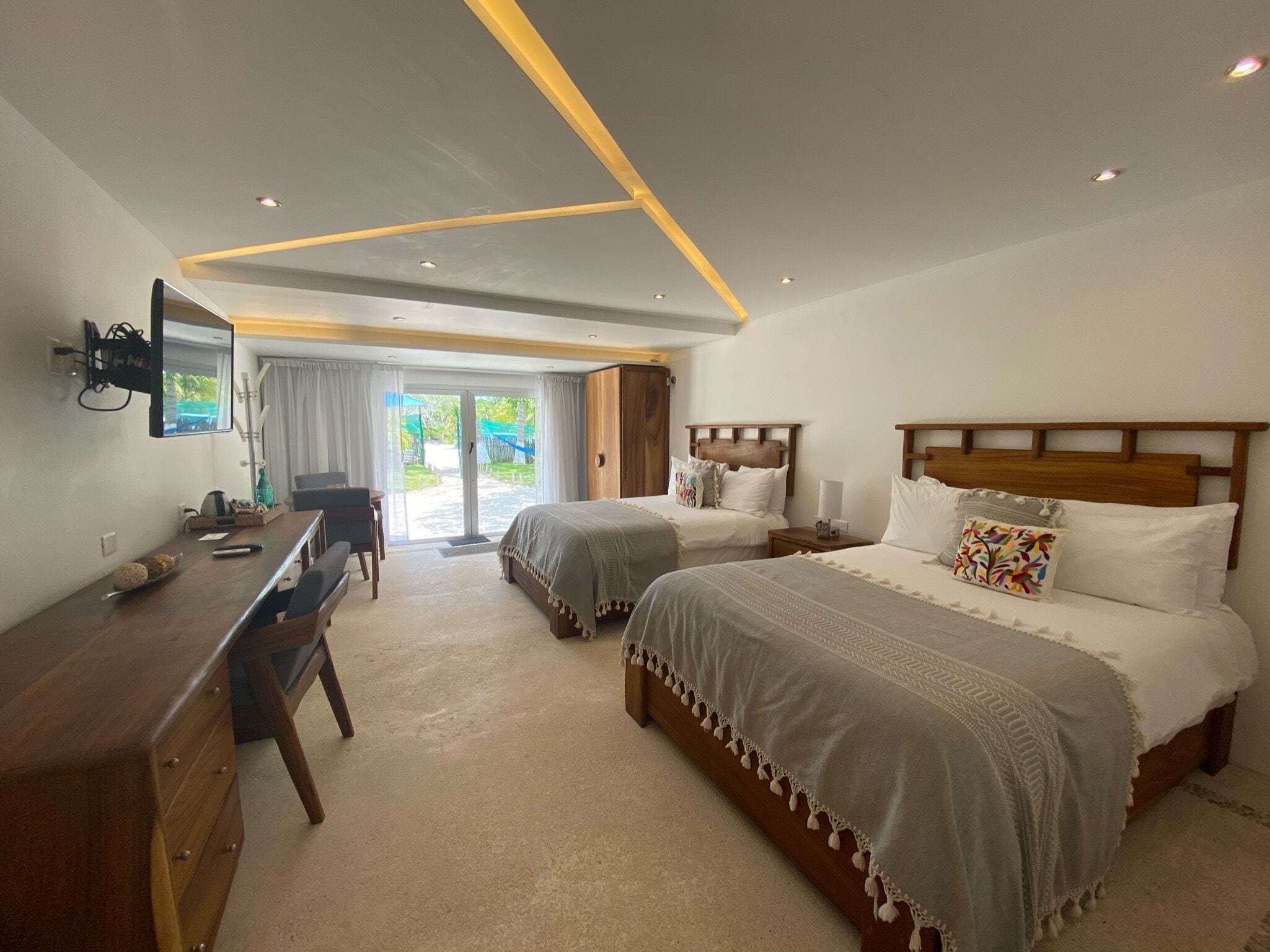 deluxe suite, 2 queen beds | 1 bedroom, premium bedding, down duvets, minibar