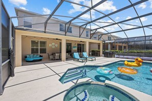 Outdoor pool, a heated pool - Disney-Themed 5-Star Rated Family Home with Pool, Spa, Game Room,  & Near Parks! (Kissimmee)