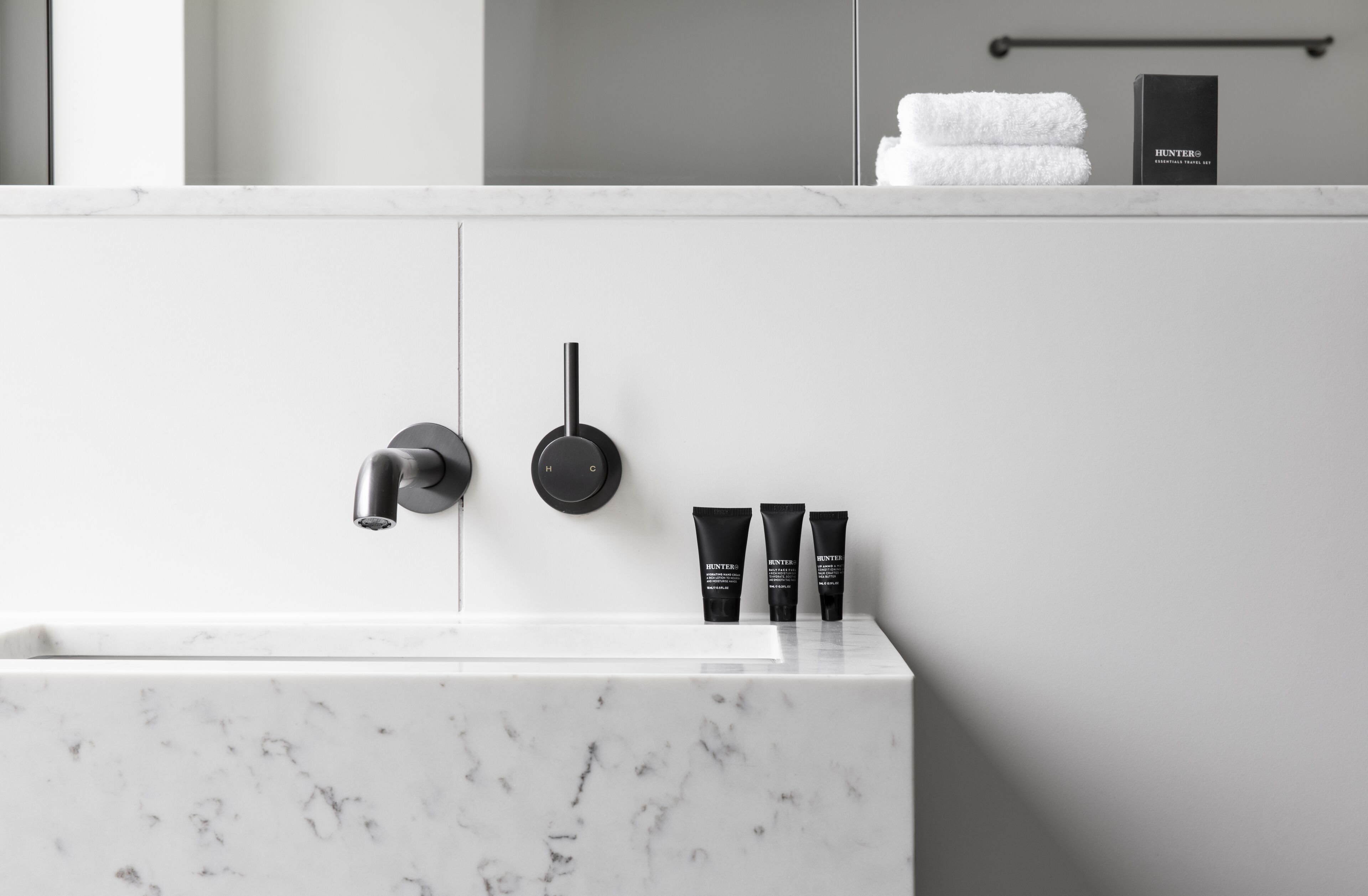 shower, rainfall showerhead, designer toiletries, hair dryer