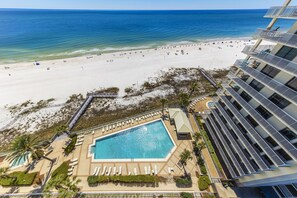 Indoor pool, a heated pool - Pelican Pointe 1206 | Beachfront Corner Condo | Outdoor Pool | My Beach Getaways (Orange Beach)