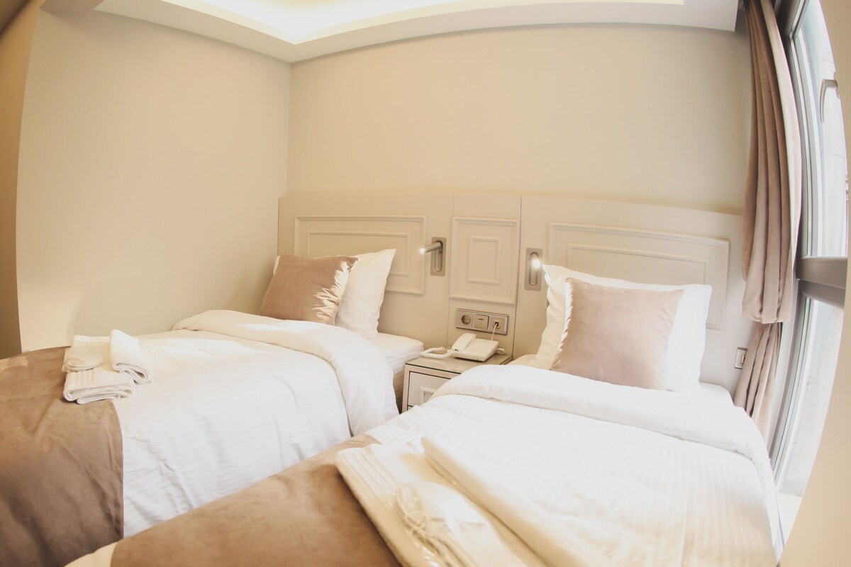 Standard Twin Room | Minibar, in-room safe, desk, laptop workspace