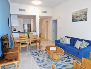 Deluxe Apartment, 1 Bedroom | Living area - Luton Vacation Homes Damac Heights (Dubai)