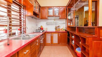 Fridge, microwave, stovetop, rice cooker