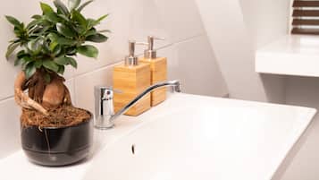 Chambre Deluxe, 1 grand lit | Équipements de salle de bain | Douche, articles de toilette gratuits, sèche-cheveux