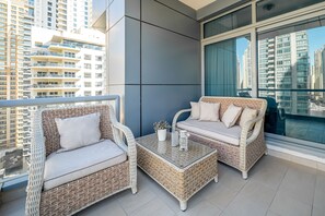 디럭스 아파트, 침실 2개, 마리나 전망 | 발코니