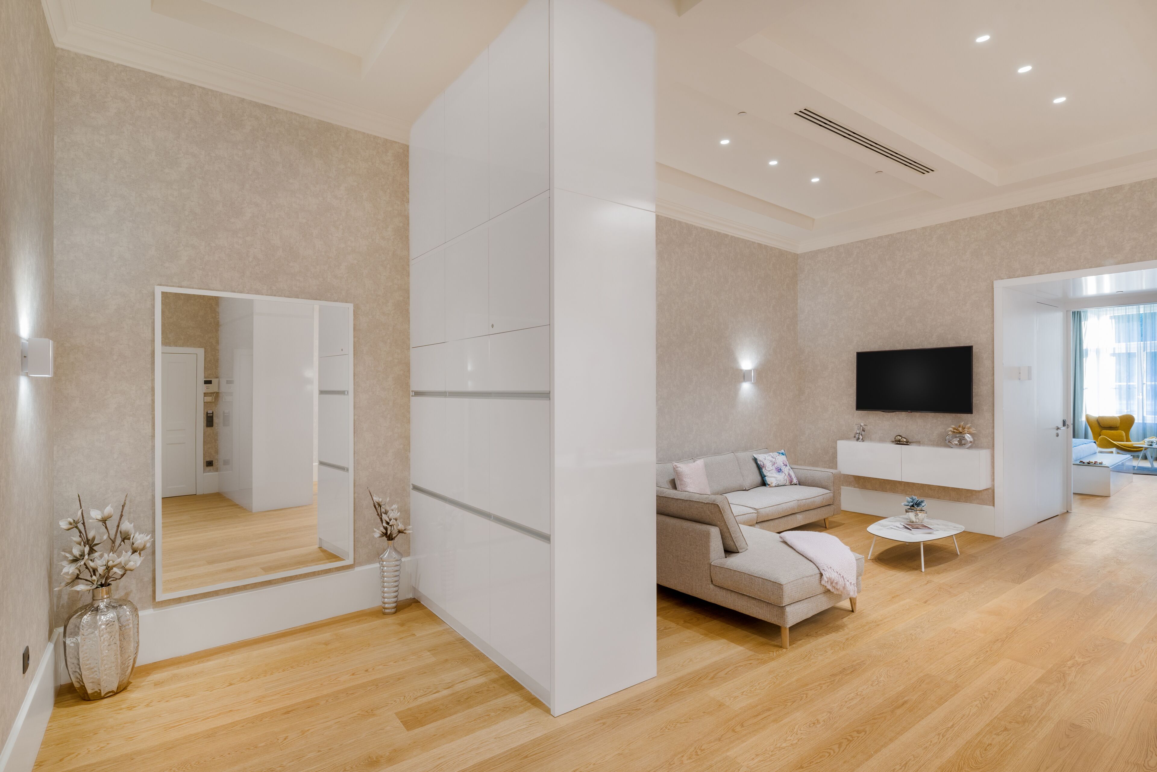 presidential suite with danube view | living area | 124-cm flat-screen tv with cable channels, tv