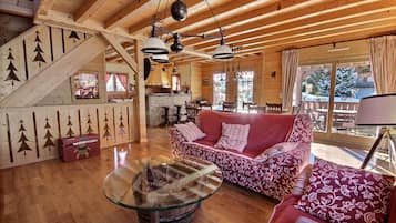 TV connectée, cheminée, lecteur de DVD