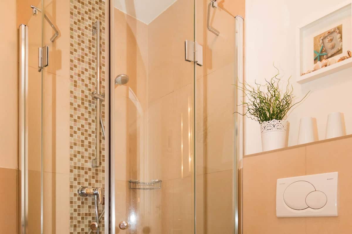 Ducha, secador de pelo, toallas, papel higiénico
