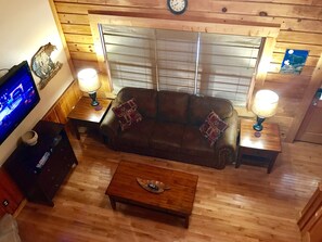 TV, fireplace, foosball