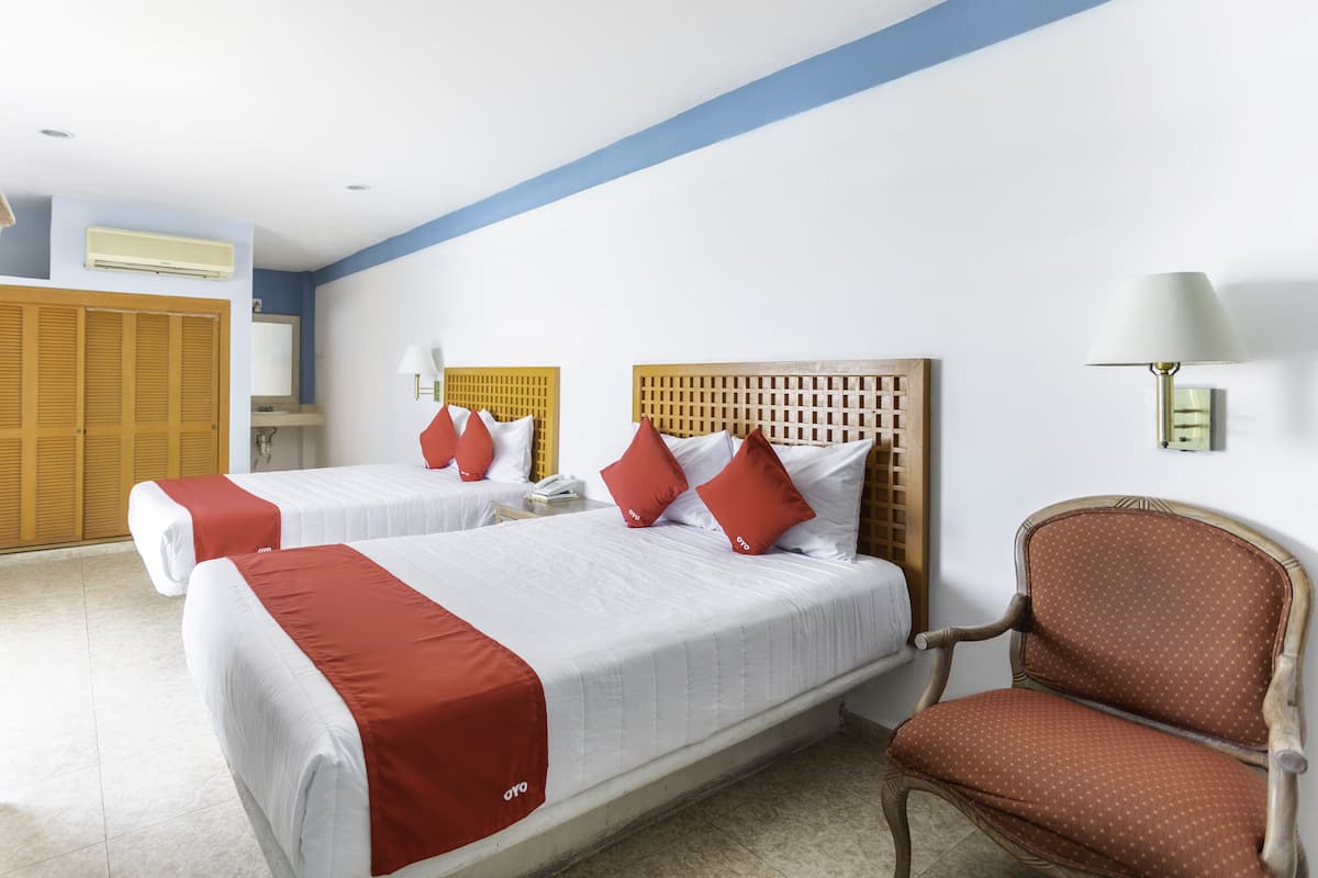 Twin Room, 2 Double Beds | Iron/ironing board, free WiFi, bed sheets