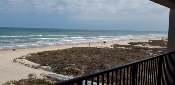 On the beach, sun-loungers - BEACHFRONT PENTHOUSE CONDO w/ Vaulted Ceilings SUNTIDE II 506. Amazing GULF VIEW (South Padre Island)