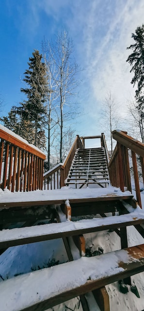 Stroll up to the deck and take in the serene surroundings.
