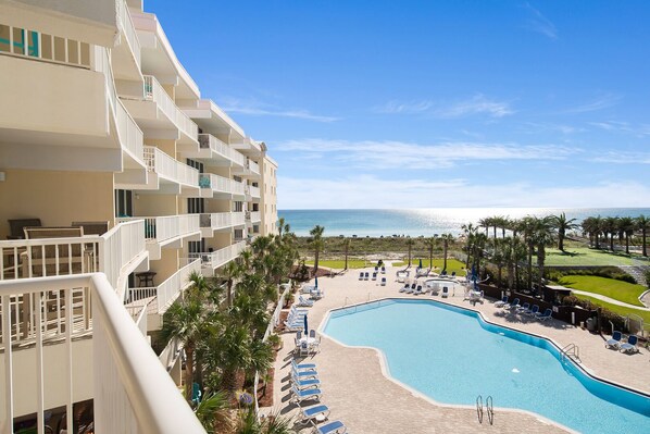 A heated pool, a waterfall pool