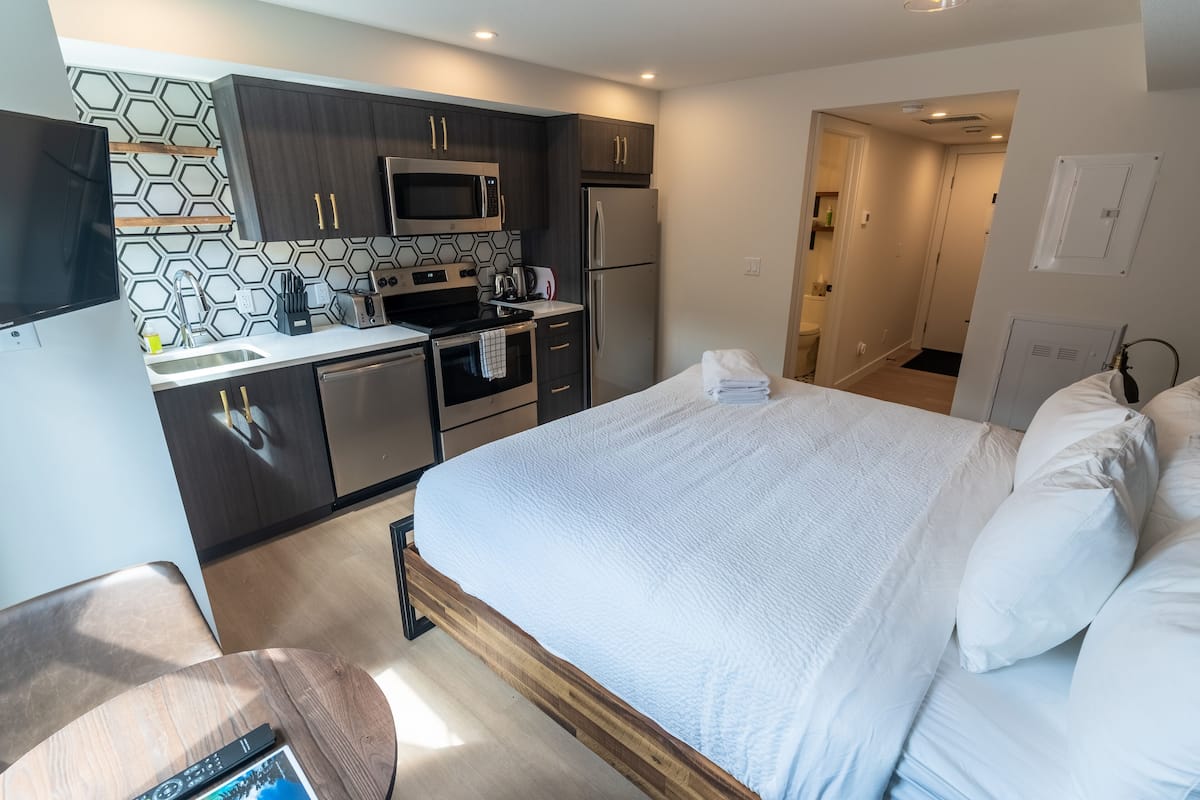 Micro Suite - No On-Site Parking | 1 bedroom, blackout drapes, soundproofing, iron/ironing board