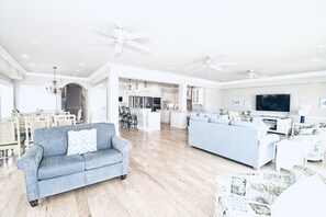 Smart TV - BEAUTIFUL LUXURY OCEANFRONT HOME!!! Sleeps 25, Elev, pool & rooftop deck. 7B/7B. (Ocean Isle Beach)