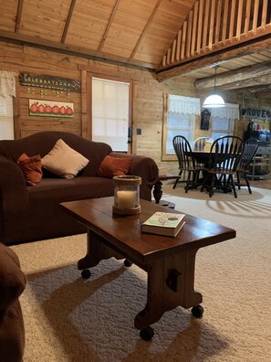 TV, fireplace, DVD player, stereo