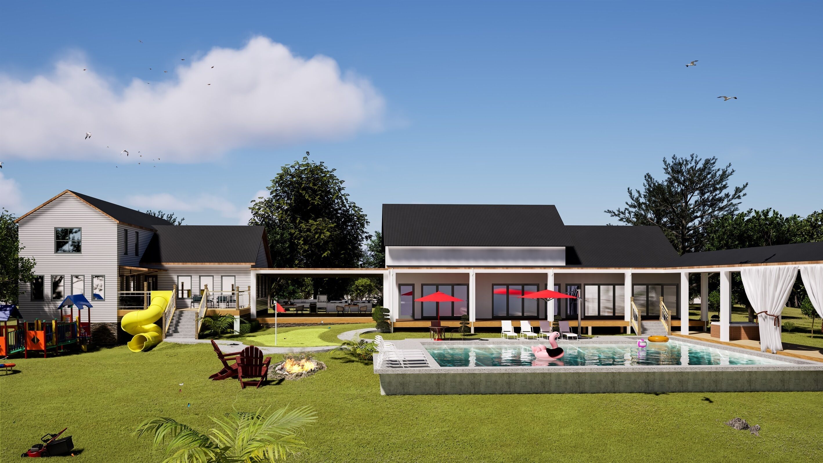 Een verwarmd zwembad