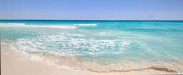 Plage à proximité, chaise longue, serviettes de plage