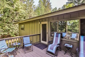 Terrace/patio - Dog-friendly, lakefront home with dock, kayaks, canoe, bike & fireplace (Manitowish Waters)