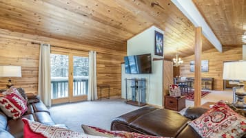 TV, fireplace, video games, DVD player