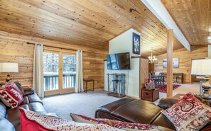 TV, fireplace, video games, DVD player