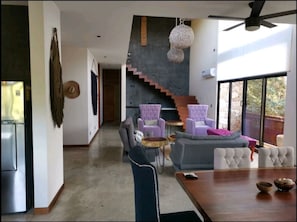 Deluxe Penthouse, 3 Bedrooms | Living area | 60-inch Smart TV with cable channels, TV - Jungle Penthouse (Tulum)