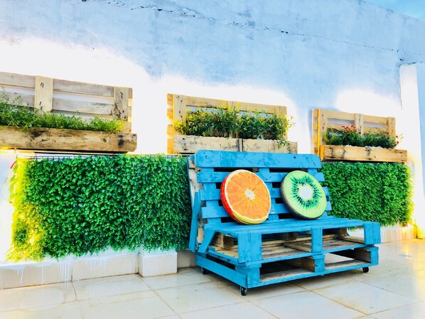 Outdoor banquet area