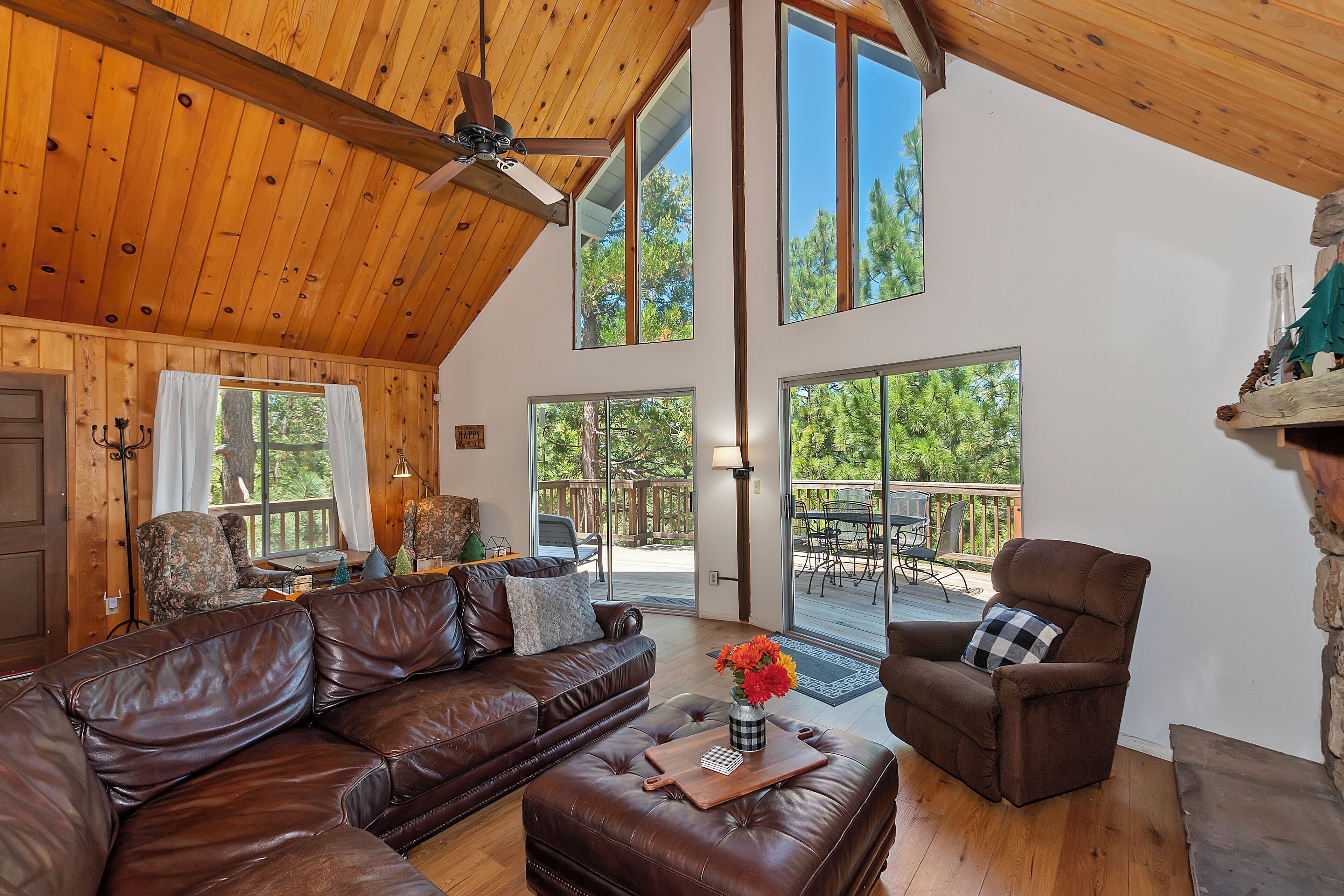 Een smart-tv, een open haard, een dvd-speler en een tafeltennistafel